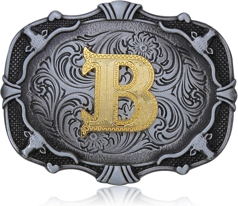 Btilasif Store دبلة حزام رعاة البقر الغربي للأطفال من تكساس للأولاد والبنات، دبل حزام بأحرف أولية من A إلى Z للرجال - Image 1